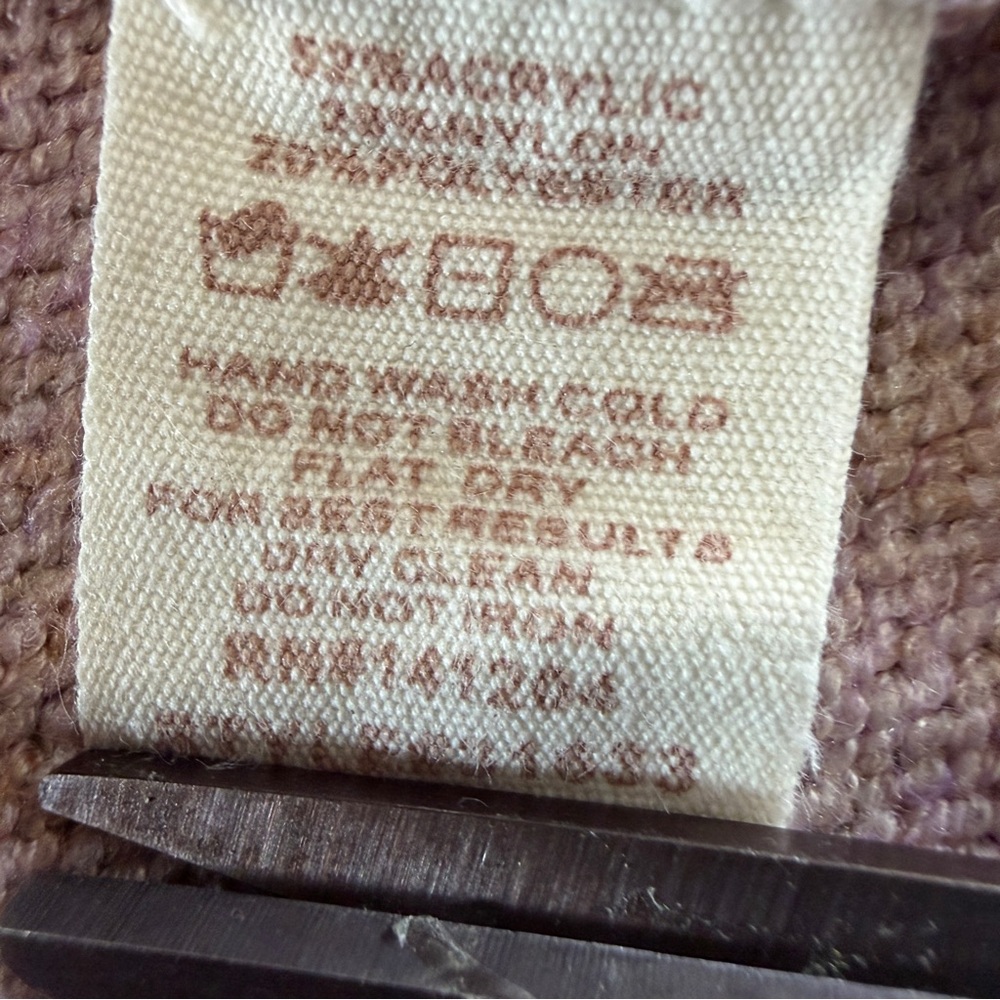 Hem and Thread Soft Rib-Trim Mock Neck A line Sweater in Dusty Rose Sz L - Picture 4 of 6